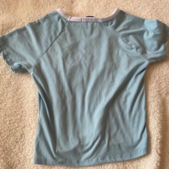 URBAN PLANET Girls Light Blue Crop Tee size S - Picture 2 of 3